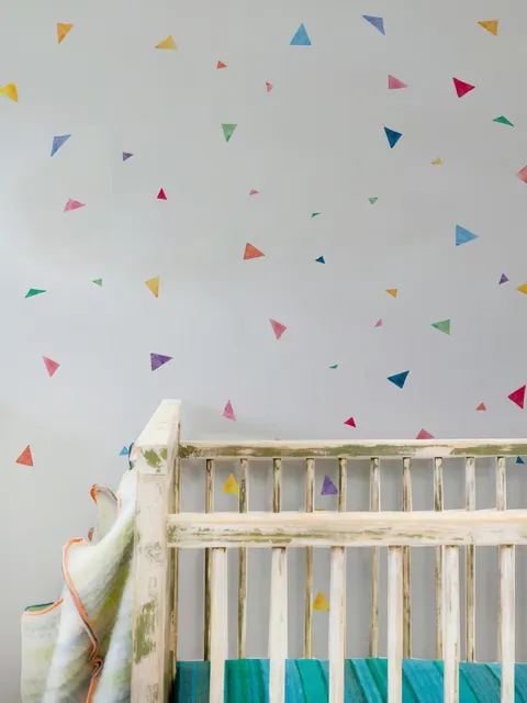 Kids Watercolor Colorful Little Triangle Wall Decal Sticker