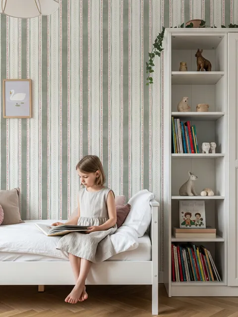 Playful Nursery Stripe Lines Wallpaper Mural
