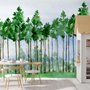 Papier peint panoramique de peupliers de dessins animés