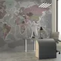 Soft Colorful Political World Map Wallpaper Mural