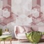 Abstract Pink Geometric Pattern Wallpaper Mural