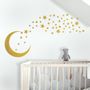Gold Moon and Little Stars Wall Decal Sticker