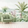 Papier peint paysage de forêt tropicale et bananiers