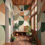 Retro Abstract Geometric Shapes Wallpaper Mural