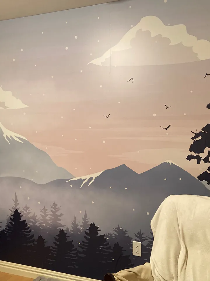 Kids Mountain Landscape with Snow Wallpaper Mural