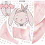Kids Watercolor Cute Rabbit and Pink Moon with Little Stars Wall Decal Sticker