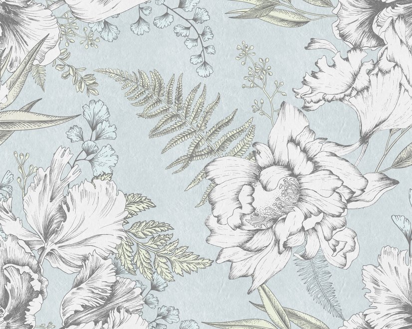 Drawing Floral Bouquet Art Wallpaper Mural
