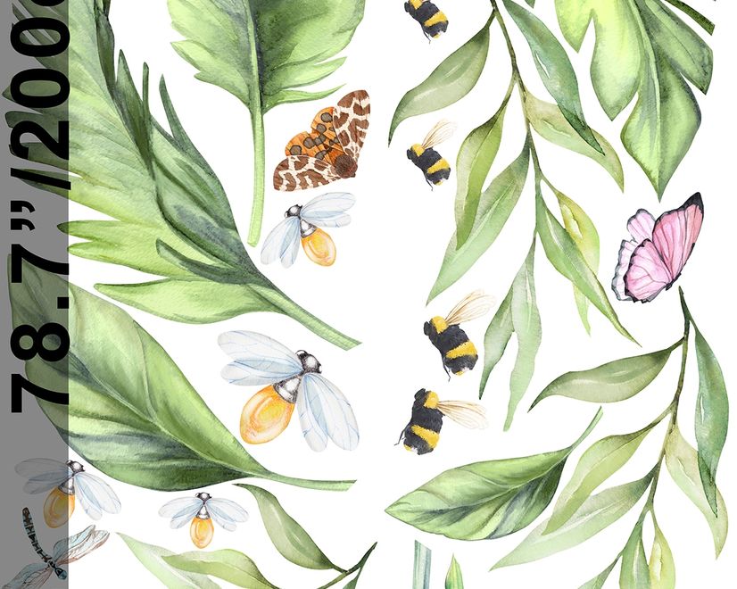 Stickers muraux feuilles et fleurs tropicales mignonnes