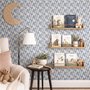 Cream colored wallpaper with denim blue geometric totem stripe repeat on a linen texture ground