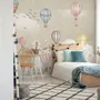 Papier peint chambre d'enfant hiver et montgolfière