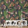 Watercolor Cute Kids Forest Animals in Forest Wallpaper Mural