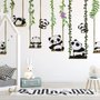 Panda Bears with Swing Wallpaper Mural