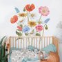 Buntes Wildblumen-Wandtattoo