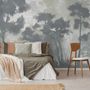 Monochrome Forest Silhouette Landscape Wallpaper Mural