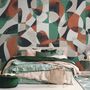 Modern Abstract Art with Retro Colorful Geometric Wallpaper Mural