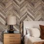 Natural Wood Texture Effect Chevron Wallpaper Mural