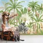 Kids Safari Animals in the Jungle Wallpaper Mural