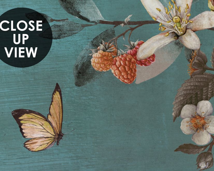 Watercolor Chinoiserie Fruit Trees Wallpaper Mural