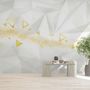 Geometric Yellow Trigon Pattern Wallpaper Mural