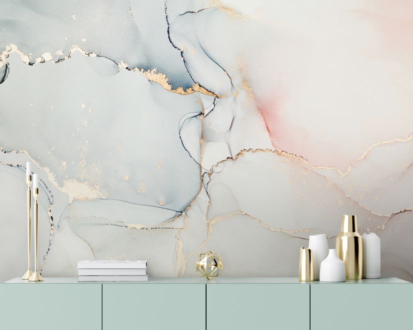 Soft Neutral Abstract Marble Art Wallpaper Mural