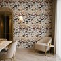 Zoomie kids wallpaper with painted dog breeds in tan, brown, black and grey on white