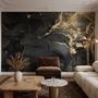 Dark Marble with Gold Faux  Wallpaper Mural