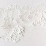 3D Embossed Look White Flowers Wallpaper Mural