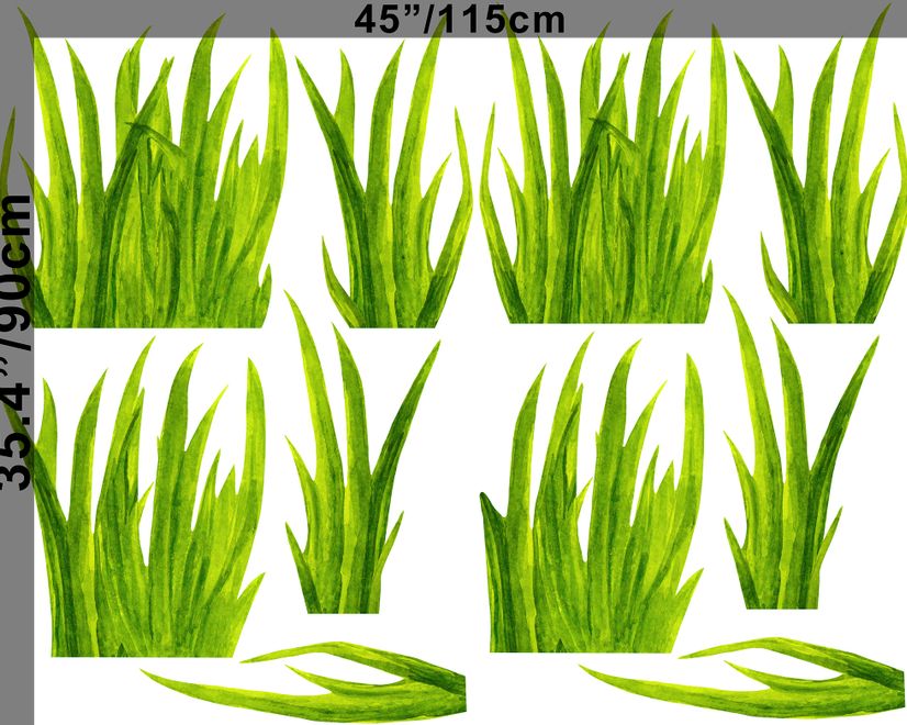 Kids Watercolor Green Plants Wall Decal Sticker