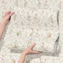 Cute rabbits wallpaper with woodland animals, white birds and acanthus scrolls on an ivory cream ground