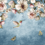 Papier peint panoramique aquarelle floral fleurs pastel