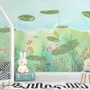 Nursery Lotus Leaf and Fish Wallpaper Mural