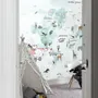 Kids Blue World Map with Cute Animals with Flying Rabbit Wallpaper Mural
