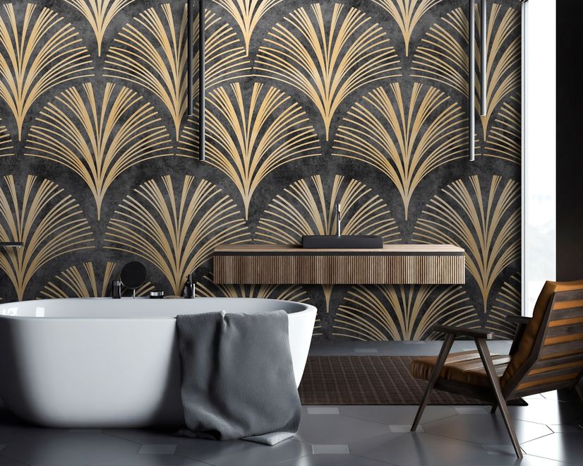 Papier peint panoramique Art déco doux style Gatsby