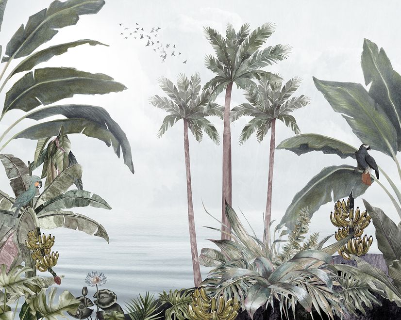 Exotic Forest on Seaside Wallpaper Mural