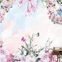Watercolor Pink Floral Garden Wallpaper Mural