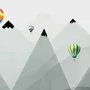 Kids Mountains Hot Air Balloon Wallpaper Mural