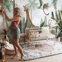 Kinderzimmer Fototapete Rosa Flamingo und Niedliche Giraffe Safari Tiere