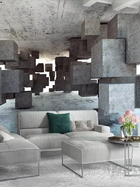 3D-Look Abstrakte Geometrische Korridor-Fototapete