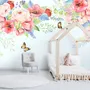 Pink Boho Vine Florals Wallpaper Mural