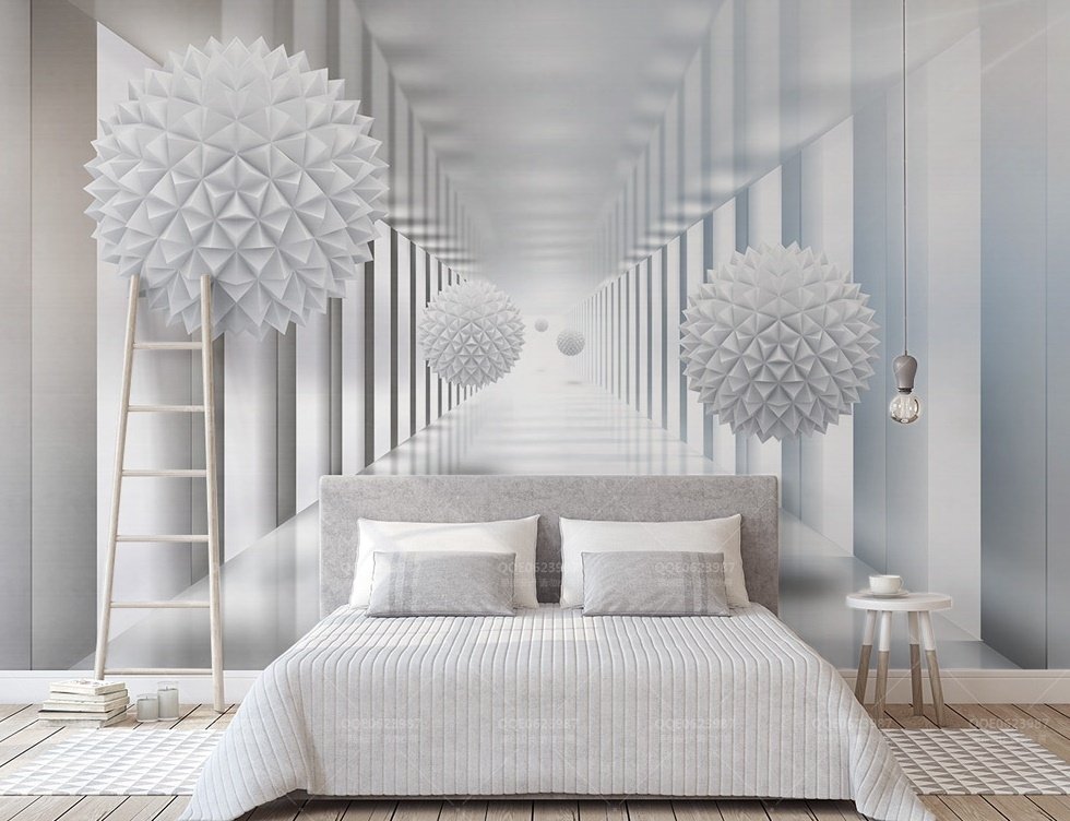 3D Look Abstract Corridor Wallpaper Mural - Peel and Stick