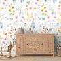 Papier peint panoramique aquarelle coloré fleurs sauvages botaniques