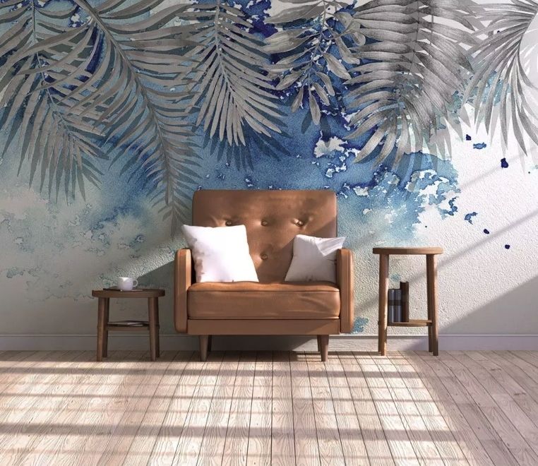 Nordic Style Tropical Leaves Wallpaper Mural