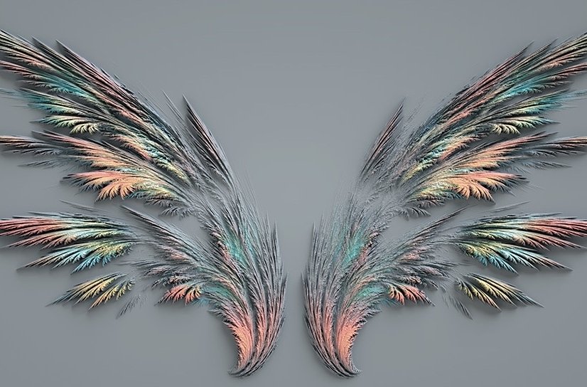3D Embossed Look Dark Wing Wallpaper Mural