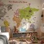 Kids Colorful Educational World Map Wallpaper