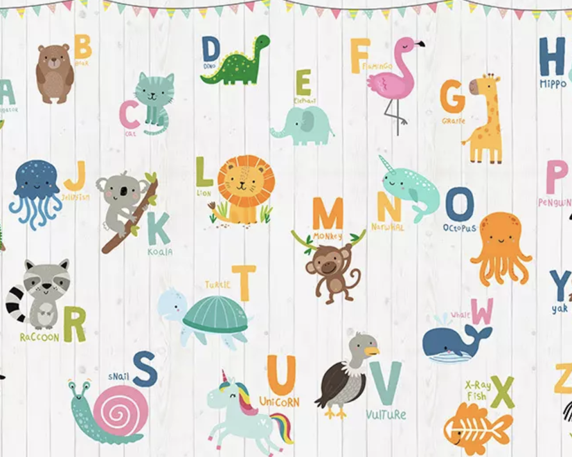 Animals Alphabet Wallpaper Mural