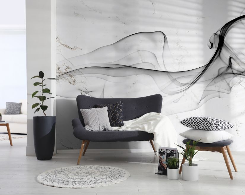 Dark Smoke with Marble Pattern Wallpaper Mural