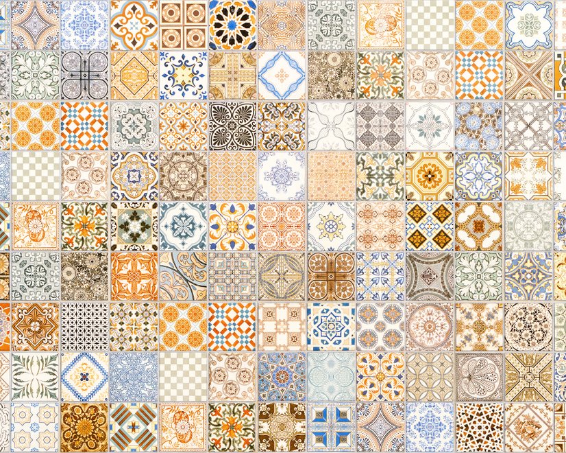 Faux Ceramic Tiles Wallpaper Mural