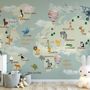 Kids World Atlas with Animals Wallpaper Mural