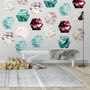 Geometric Marble Style Honeycomb Wall Decal Sticker