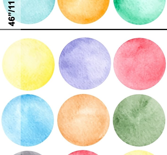 Kinder Aquarell Bunte Punkte Wandtattoo